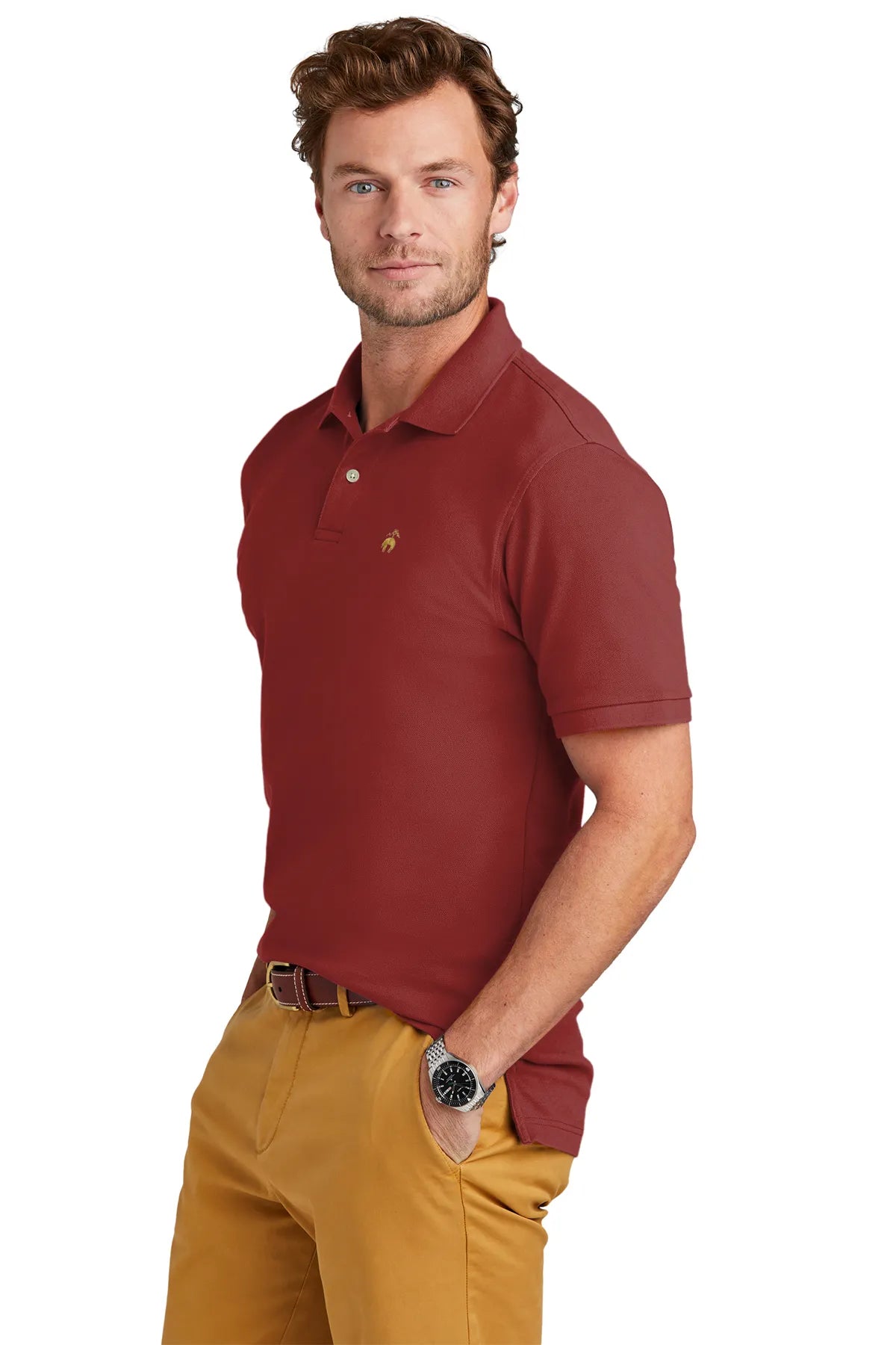Brooks Brothers® Pima Cotton Pique Polo BB18200 Rich Red_2