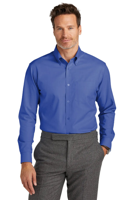 Brooks Brothers ®  Tall Wrinkle-Free Stretch Nailhead Shirt TBB18002 Cobalt Blue