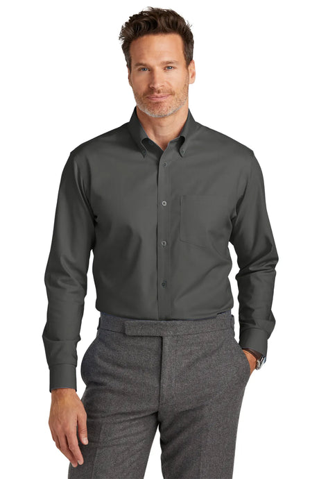 Brooks Brothers ®  Tall Wrinkle-Free Stretch Nailhead Shirt TBB18002 Deep Black