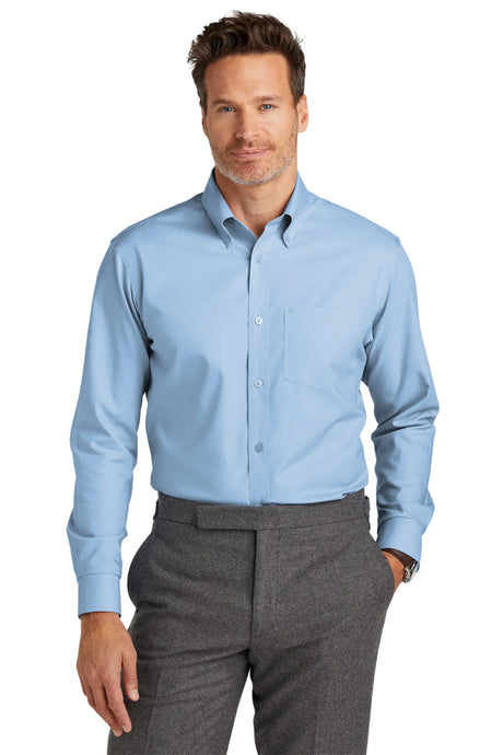 Brooks Brothers ®  Tall Wrinkle-Free Stretch Nailhead Shirt TBB18002 Newport Blue