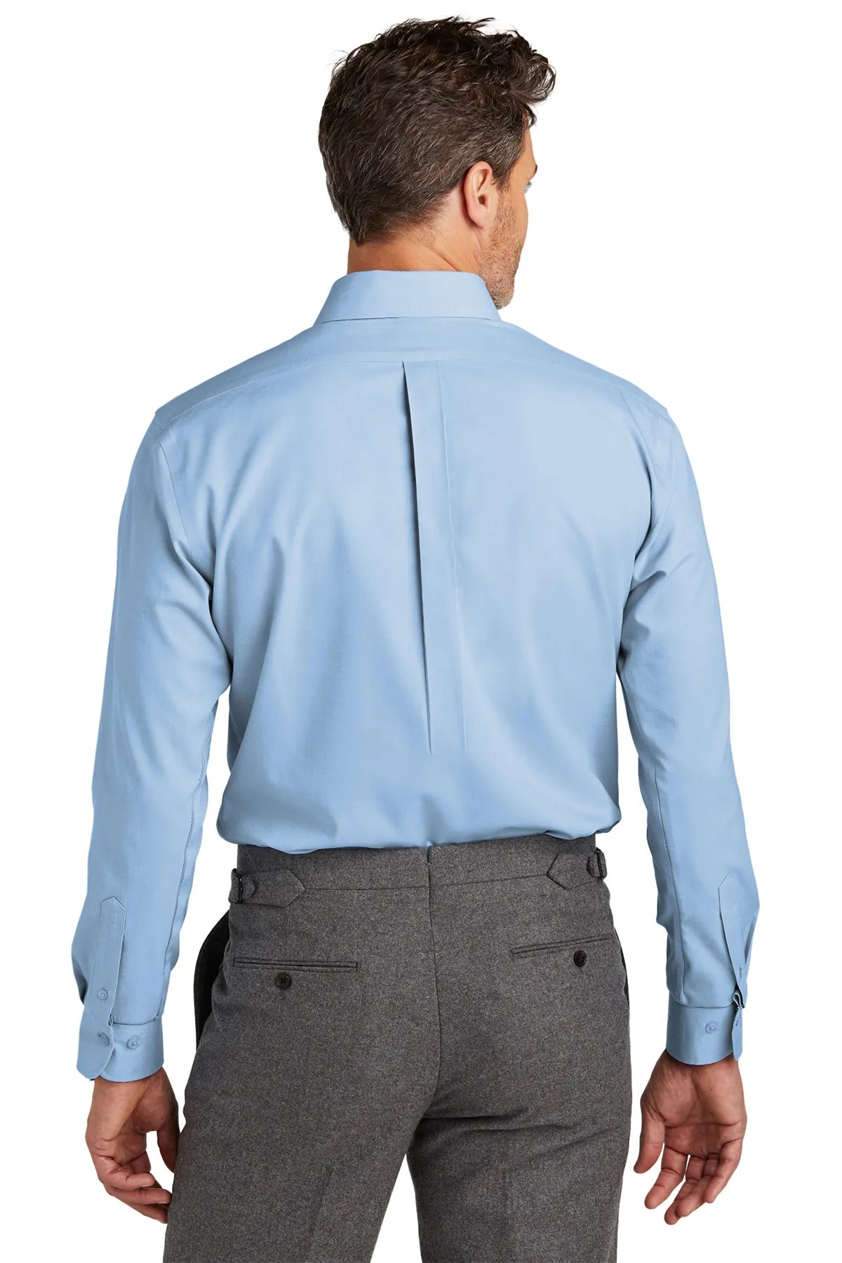 Brooks Brothers ®  Tall Wrinkle-Free Stretch Nailhead Shirt TBB18002 Newport Blue_1