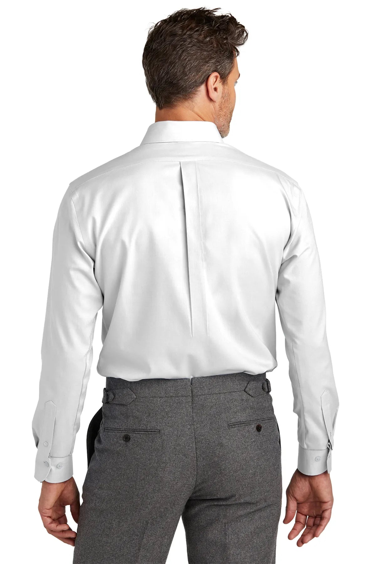 Brooks Brothers ®  Tall Wrinkle-Free Stretch Nailhead Shirt TBB18002 White_1