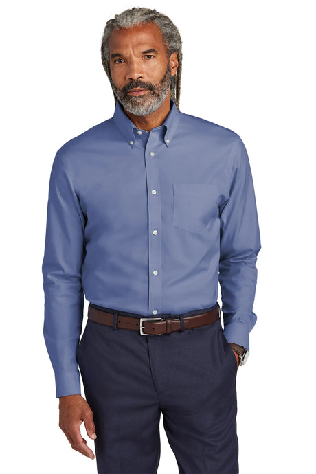 Brooks Brothers ®  Tall Wrinkle-Free Stretch Pinpoint Shirt TBB18000 Cobalt Blue