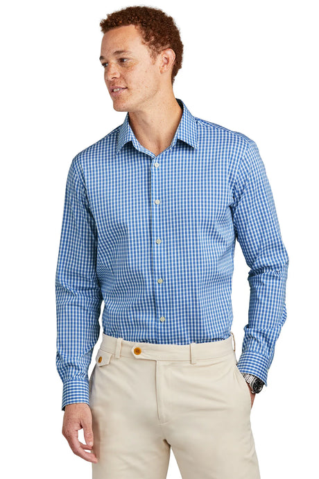 Brooks Brothers® Tech Stretch Patterned Shirt BB18006 Charter Blue Check