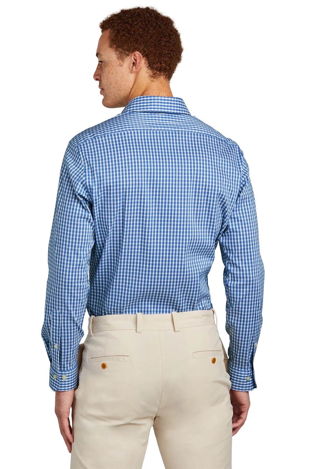Brooks Brothers® Tech Stretch Patterned Shirt BB18006 Charter Blue Check_1