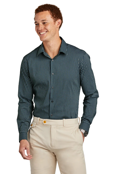 Brooks Brothers® Tech Stretch Patterned Shirt BB18006 Dark Pine Multi Check