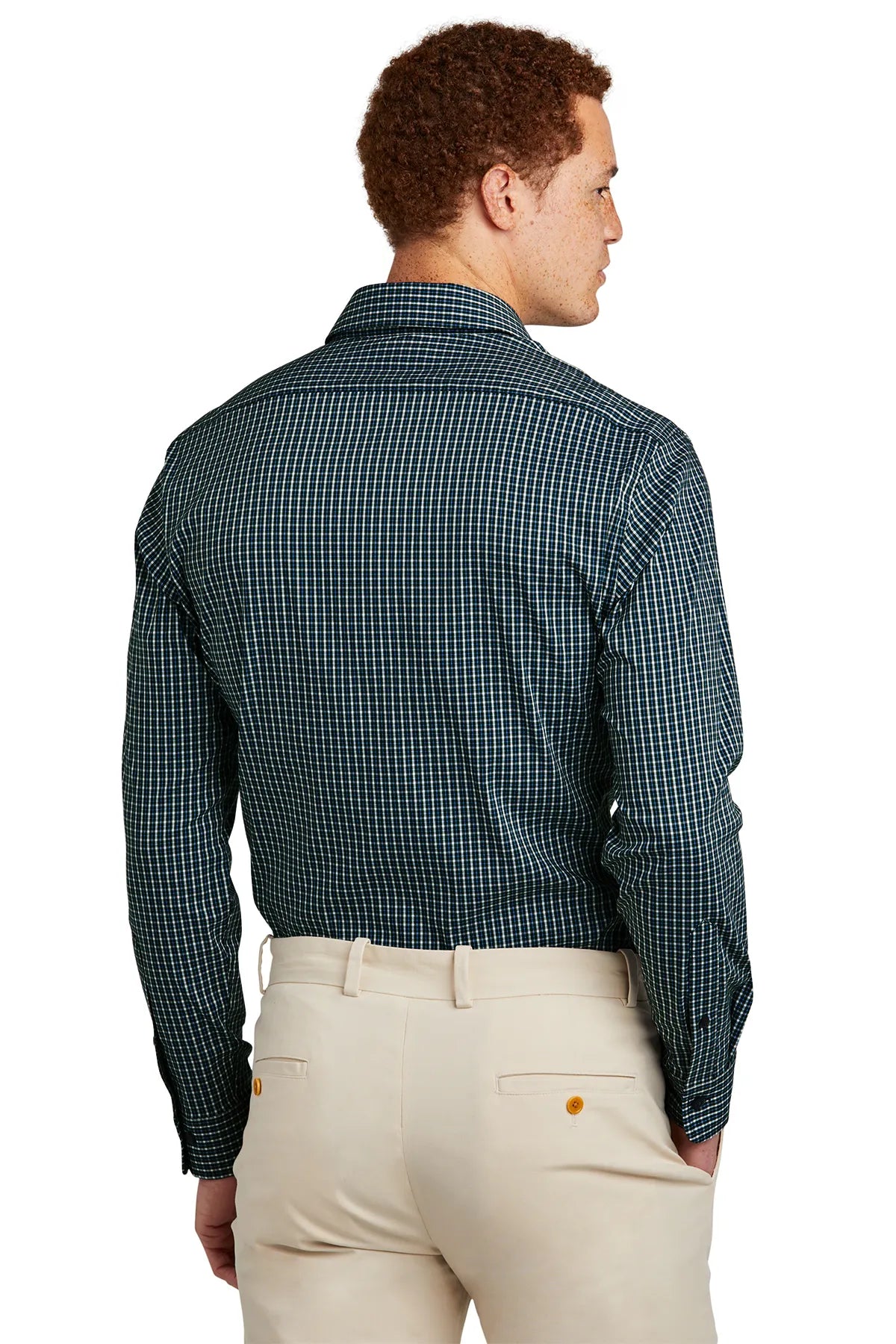 Brooks Brothers® Tech Stretch Patterned Shirt BB18006 Dark Pine Multi Check_1