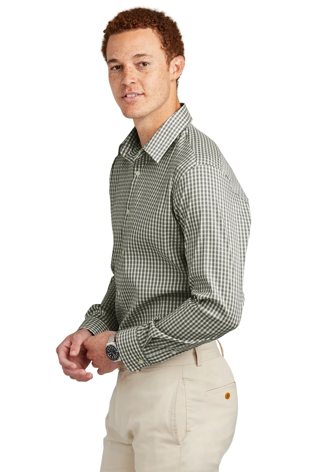 Brooks Brothers® Tech Stretch Patterned Shirt BB18006 Deep Black Check_2
