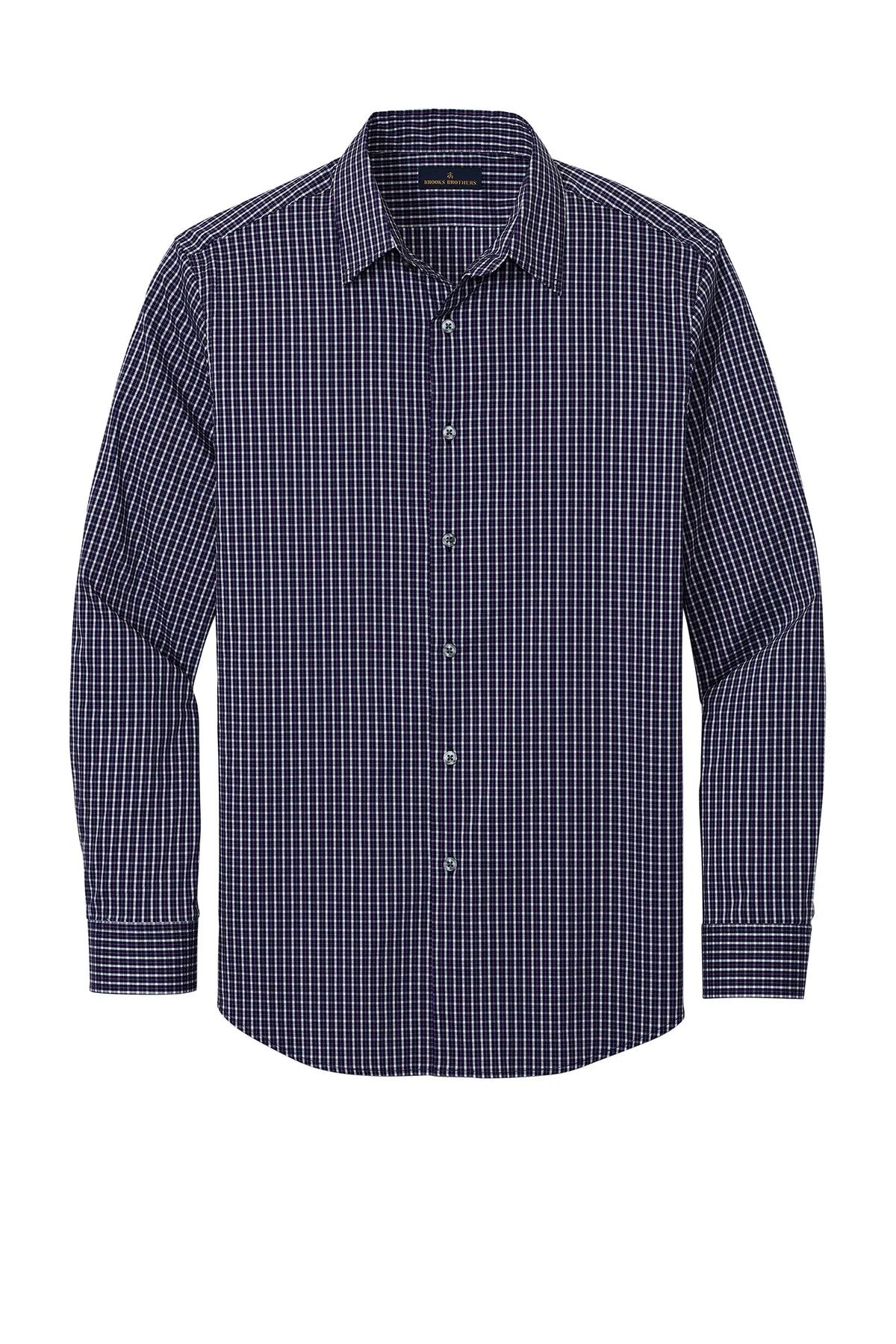 Brooks Brothers® Tech Stretch Patterned Shirt BB18006 Navy Blazer Multi Check_3