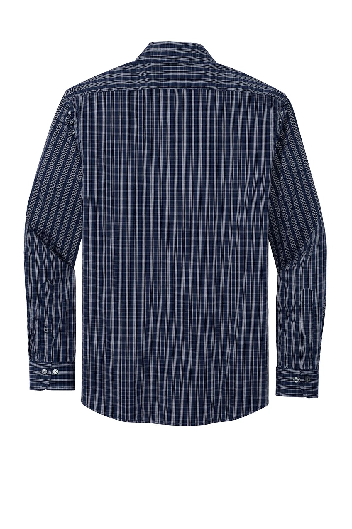 Brooks Brothers® Tech Stretch Patterned Shirt BB18006 Navy Blazer/ White Grid Check_4