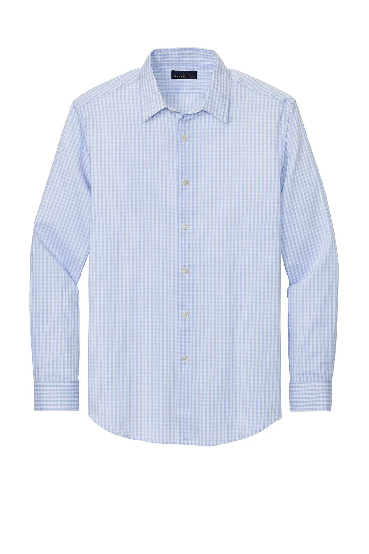 Brooks Brothers® Tech Stretch Patterned Shirt BB18006 Newport Blue/ Pearl Pink Fine Check_3
