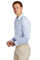 Brooks Brothers® Tech Stretch Patterned Shirt BB18006 White/ Newport Blue Grid Check_2