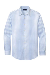 Brooks Brothers® Tech Stretch Patterned Shirt BB18006 White/ Newport Blue Grid Check_3