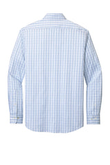 Brooks Brothers® Tech Stretch Patterned Shirt BB18006 White/ Newport Blue Grid Check_4