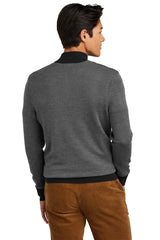 Brooks Brothers® Washable Merino Birdseye 1/4-Zip Sweater BB18412 Deep Black/ Shadow Grey_1