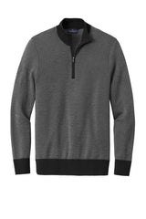 Brooks Brothers® Washable Merino Birdseye 1/4-Zip Sweater BB18412 Deep Black/ Shadow Grey_3