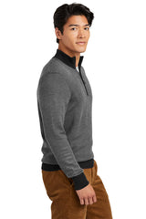 Brooks Brothers® Washable Merino Birdseye 1/4-Zip Sweater BB18412 Deep Black/ Shadow Grey_4
