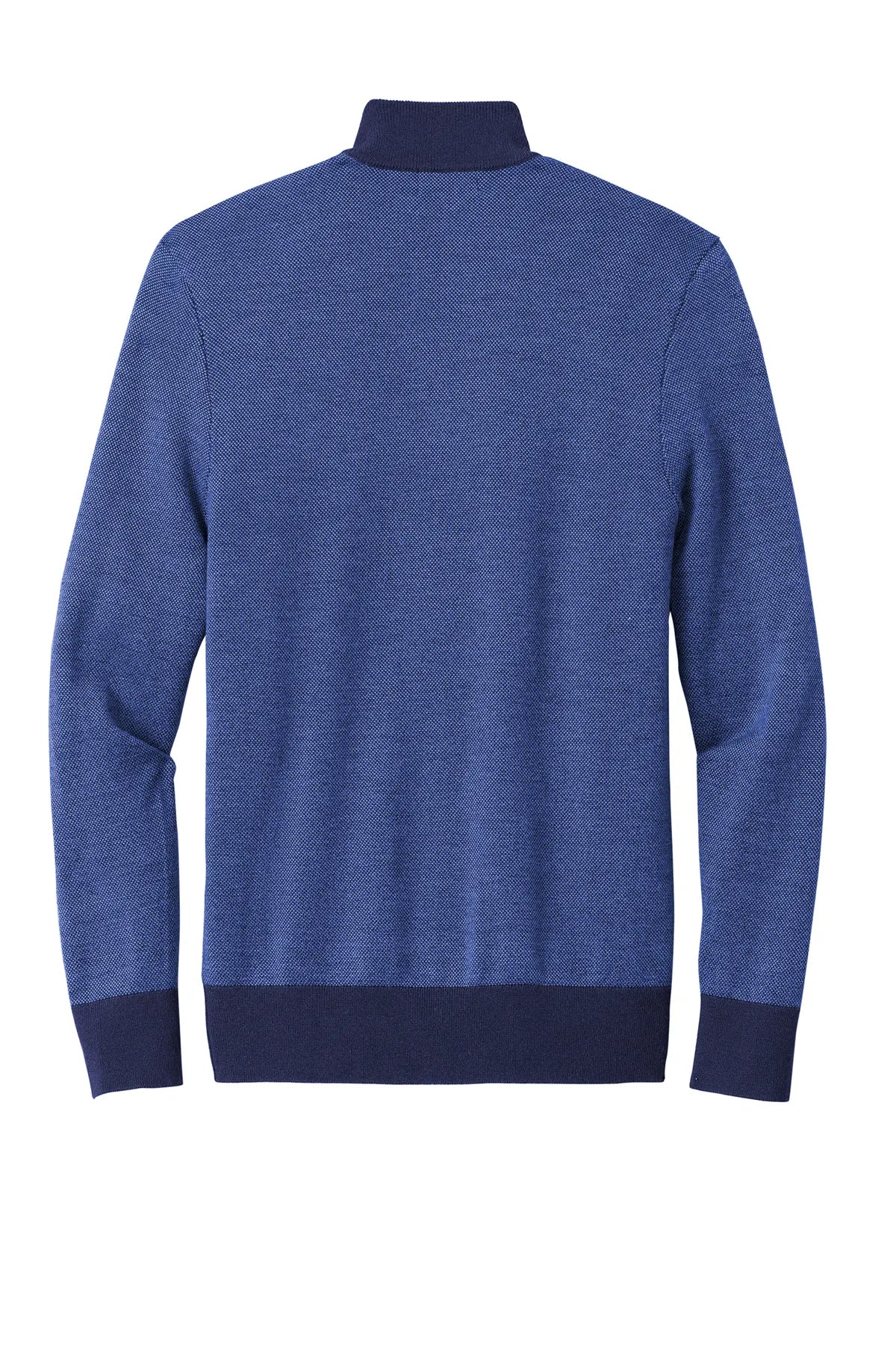 Brooks Brothers® Washable Merino Birdseye 1/4-Zip Sweater BB18412 Navy/ Compass Blue_4