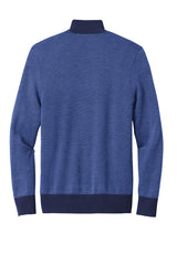 Brooks Brothers® Washable Merino Birdseye 1/4-Zip Sweater BB18412 Navy/ Compass Blue_4