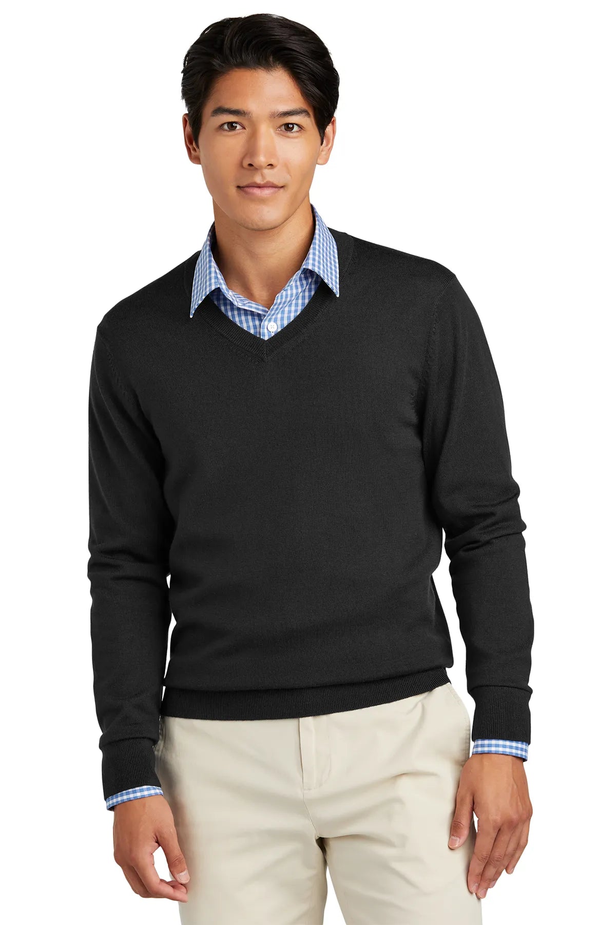 Brooks Brothers® Washable Merino V-Neck Sweater BB18410 Deep Black