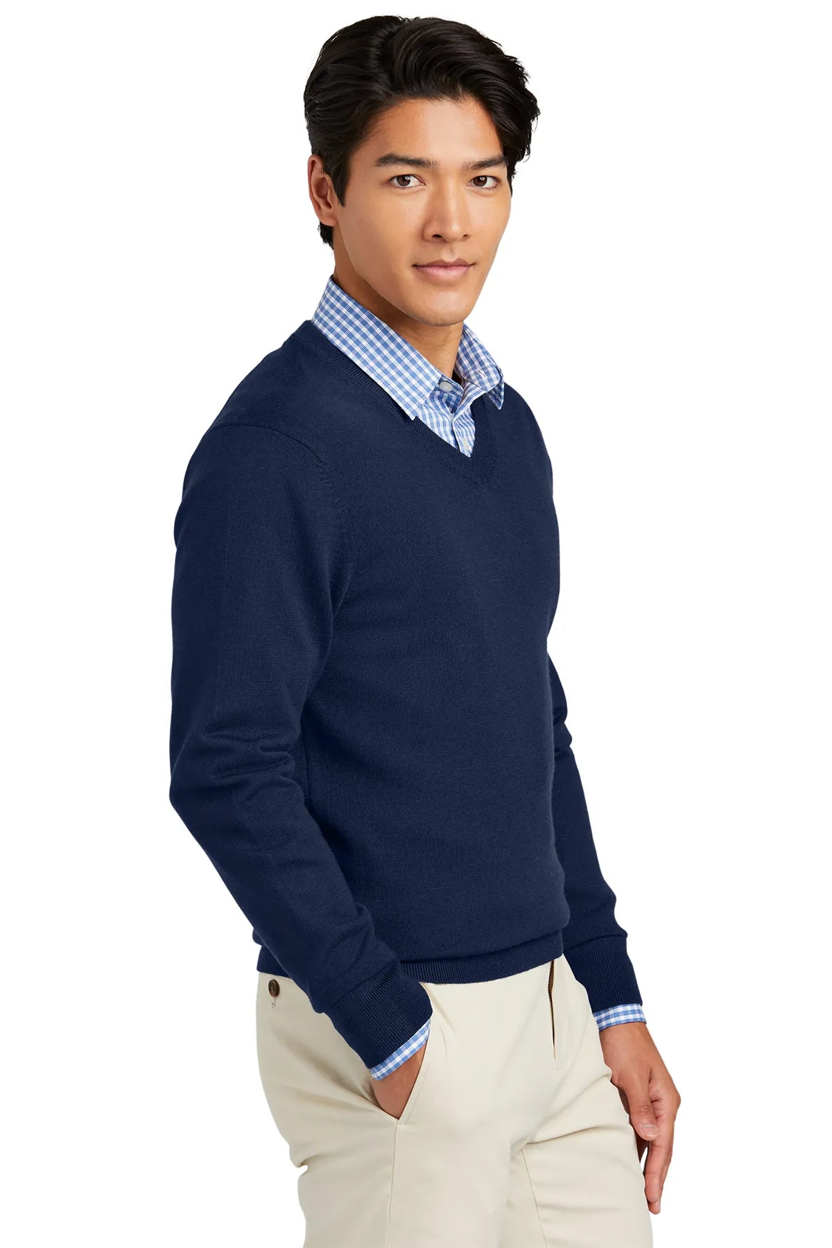 Brooks Brothers® Washable Merino V-Neck Sweater BB18410 Navy Blazer_2