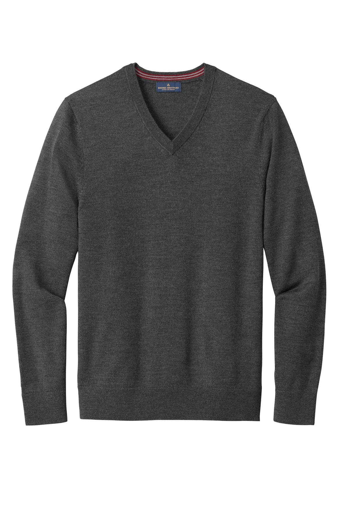 Brooks Brothers® Washable Merino V-Neck Sweater BB18410 Windsor Grey Heather_3