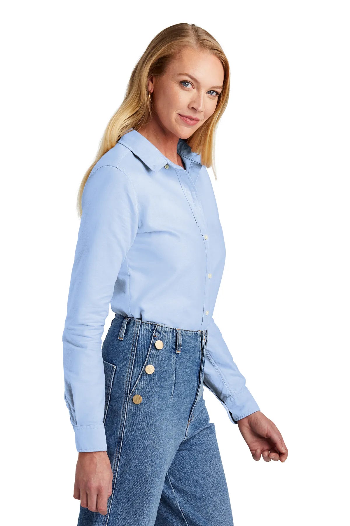 Brooks Brothers® Women's Casual Oxford Cloth Shirt BB18005 Newport Blue_2
