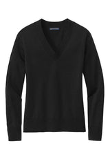 Brooks Brothers® Women's Cotton Stretch V-Neck Sweater BB18401 Deep Black_3
