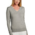 Brooks Brothers® Women's Cotton Stretch V-Neck Sweater BB18401 Light Shadow Grey Heather