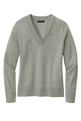 Brooks Brothers® Women's Cotton Stretch V-Neck Sweater BB18401 Light Shadow Grey Heather_3