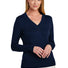 Brooks Brothers® Women's Cotton Stretch V-Neck Sweater BB18401 Navy Blazer