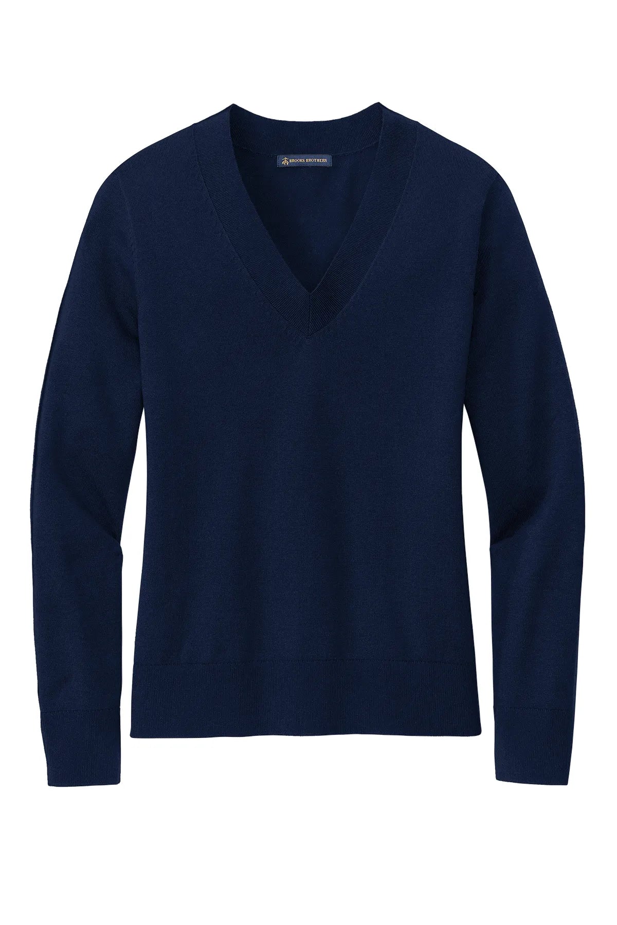 Brooks Brothers® Women's Cotton Stretch V-Neck Sweater BB18401 Navy Blazer_3