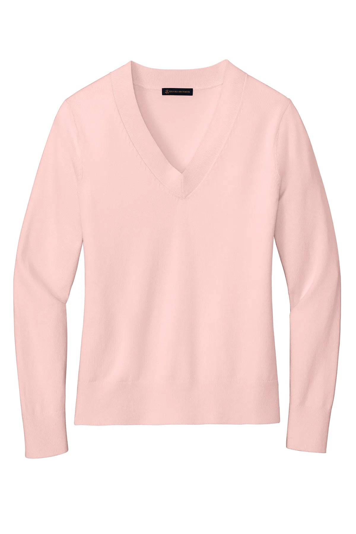 Brooks Brothers® Women's Cotton Stretch V-Neck Sweater BB18401 Pearl Pink_3