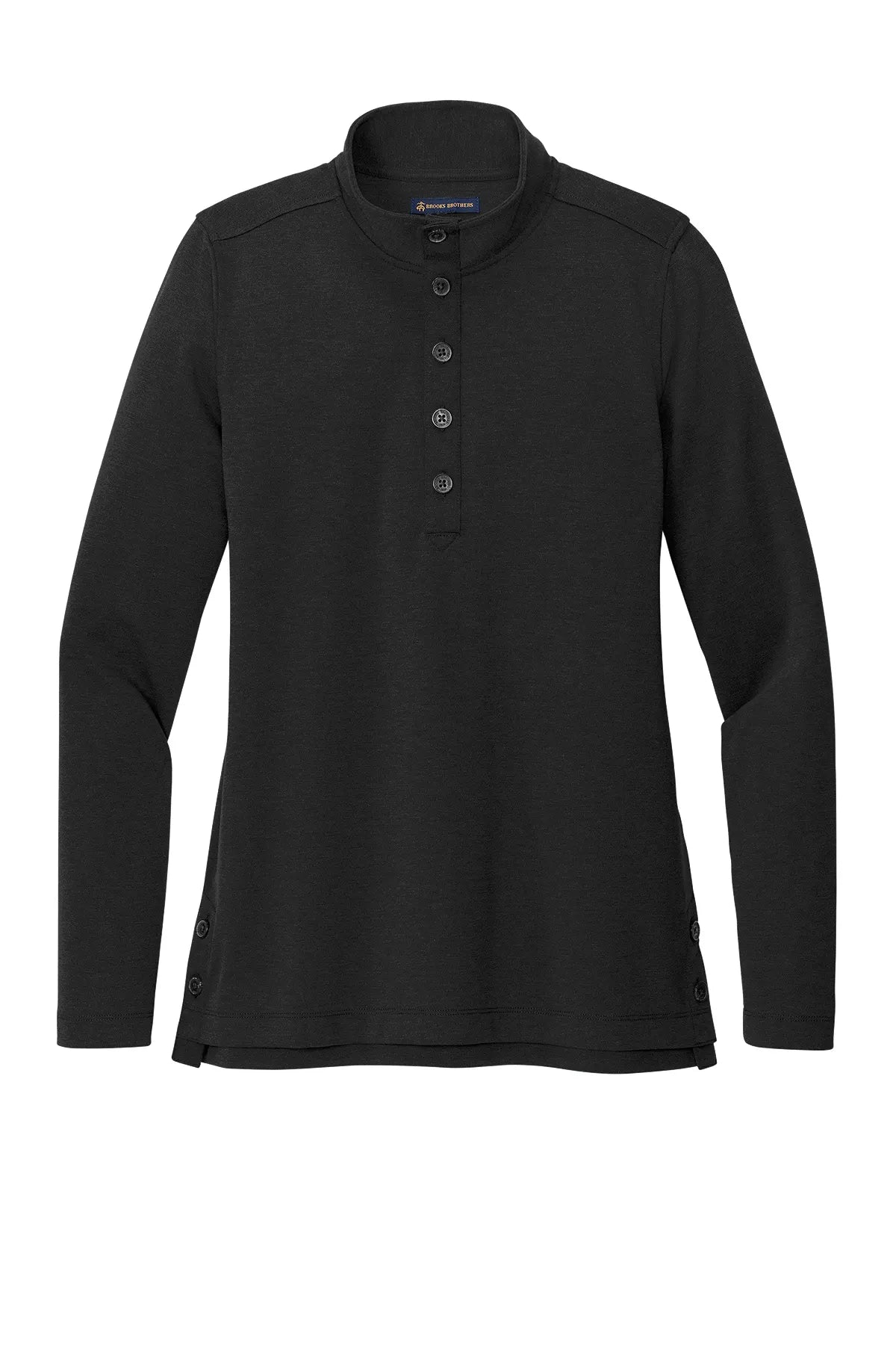 Brooks Brothers® Women's Mid-Layer Stretch 1/2-Button BB18203 black heather_3