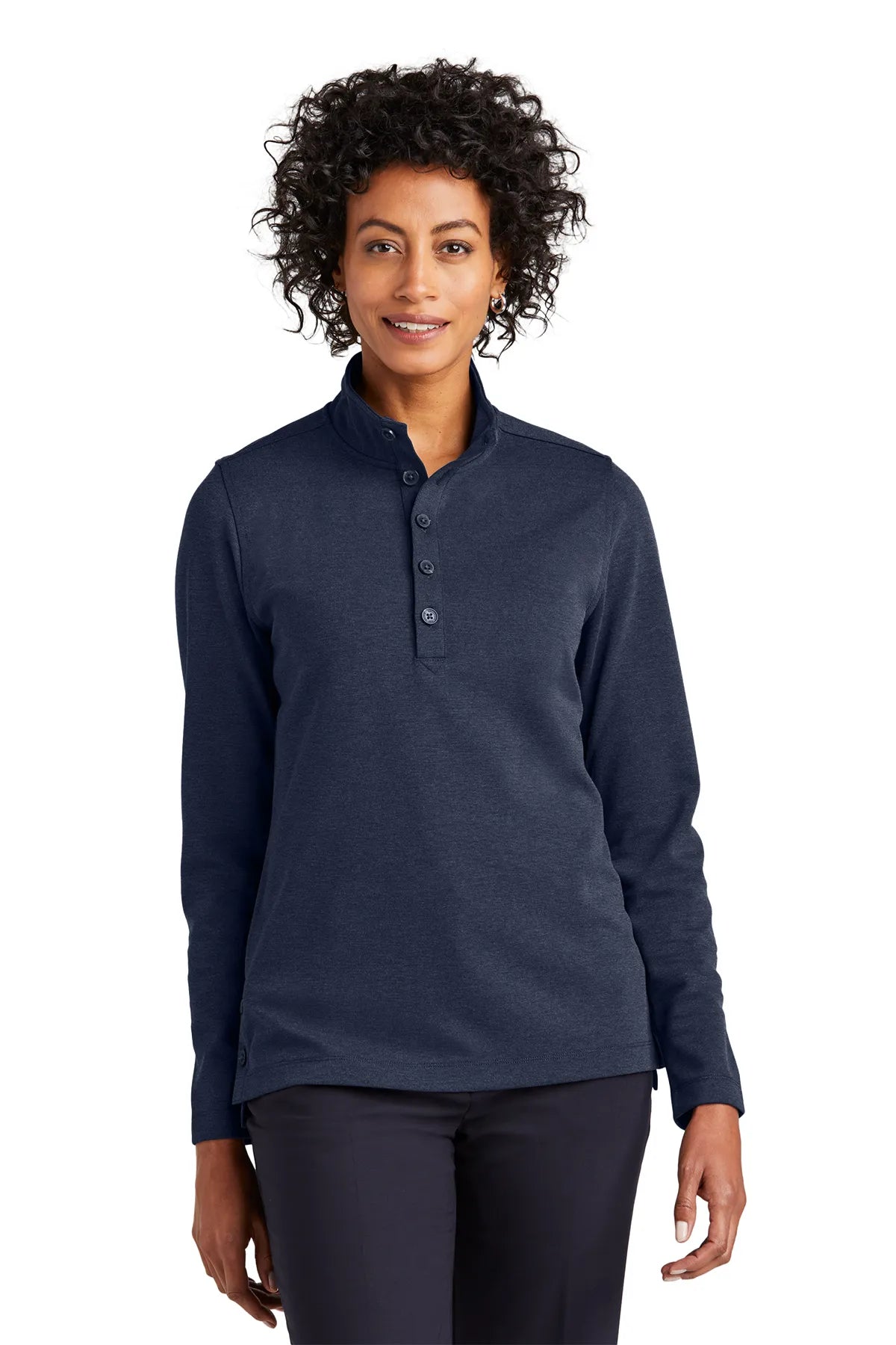 Brooks Brothers® Women's Mid-Layer Stretch 1/2-Button BB18203 navy blazer heather