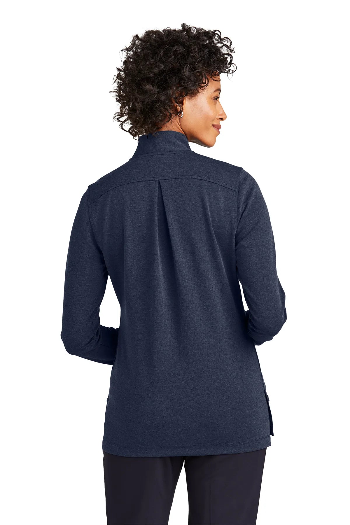 Brooks Brothers® Women's Mid-Layer Stretch 1/2-Button BB18203 navy blazer heather_1