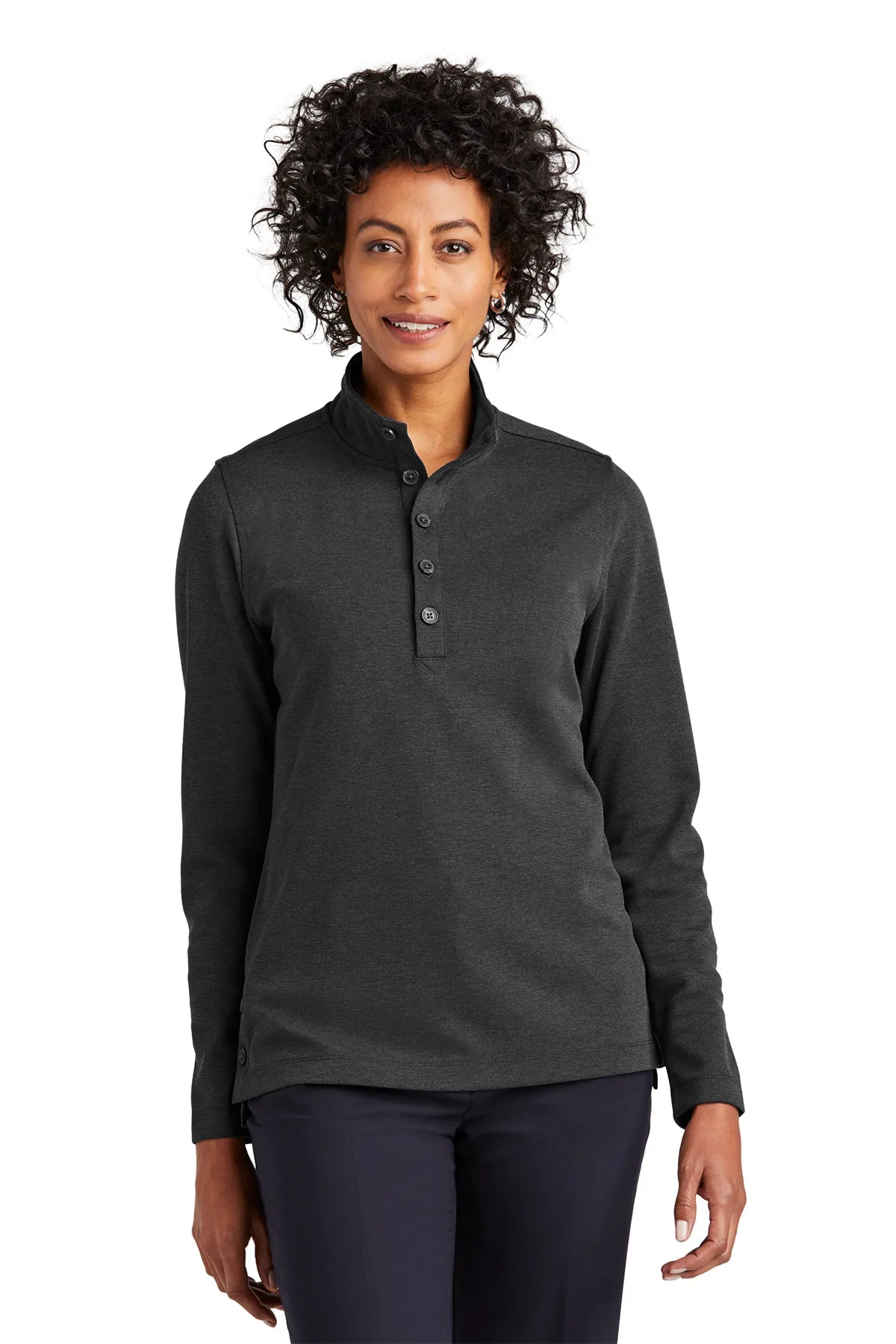 Brooks Brothers® Women's Mid-Layer Stretch 1/2-Button BB18203 windsor grey heather