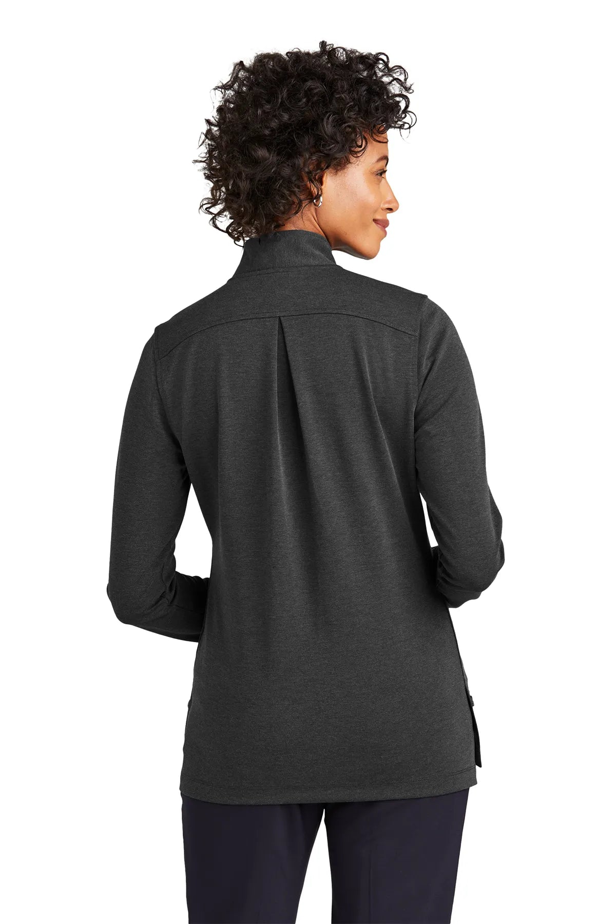 Brooks Brothers® Women's Mid-Layer Stretch 1/2-Button BB18203 windsor grey heather_1