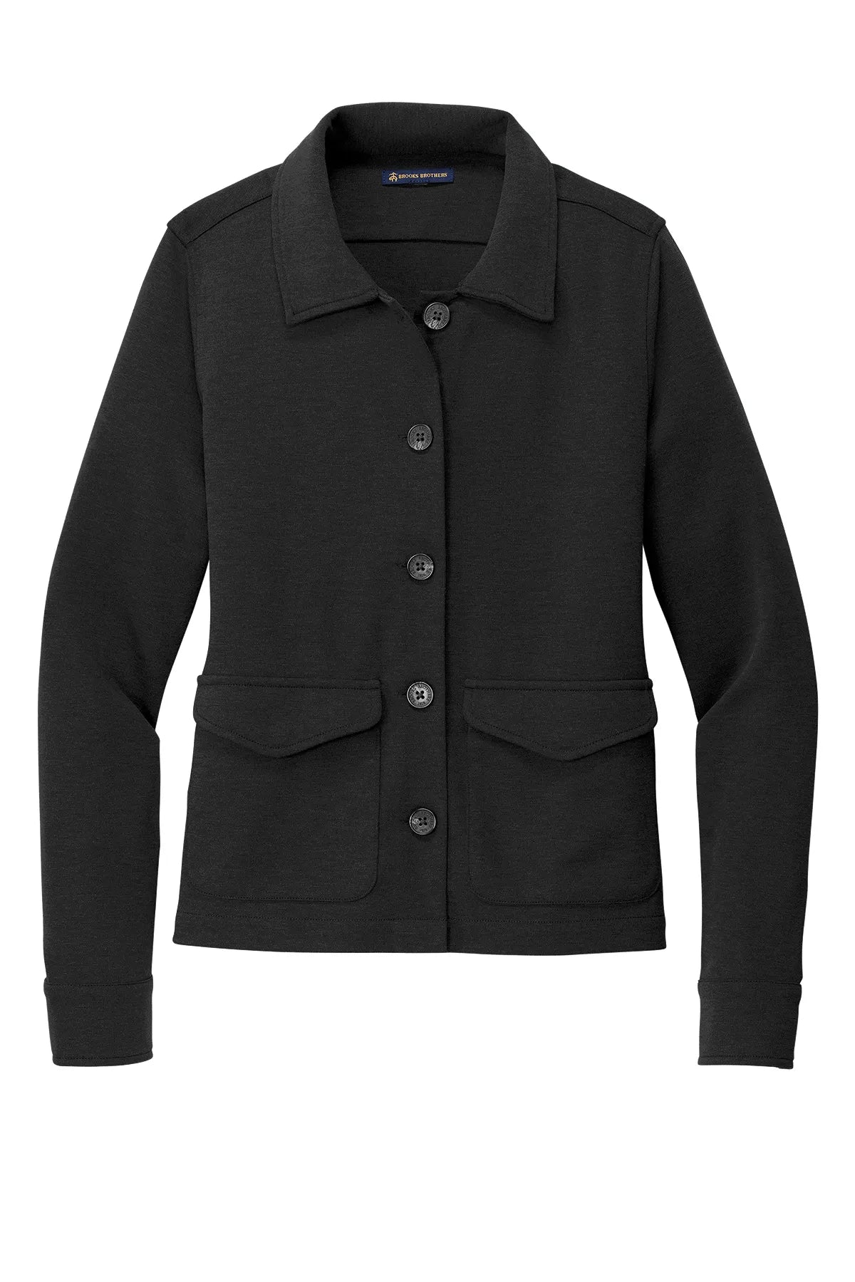 Brooks Brothers® Women's Mid-Layer Stretch Button Jacket BB18205 Black Heather_3