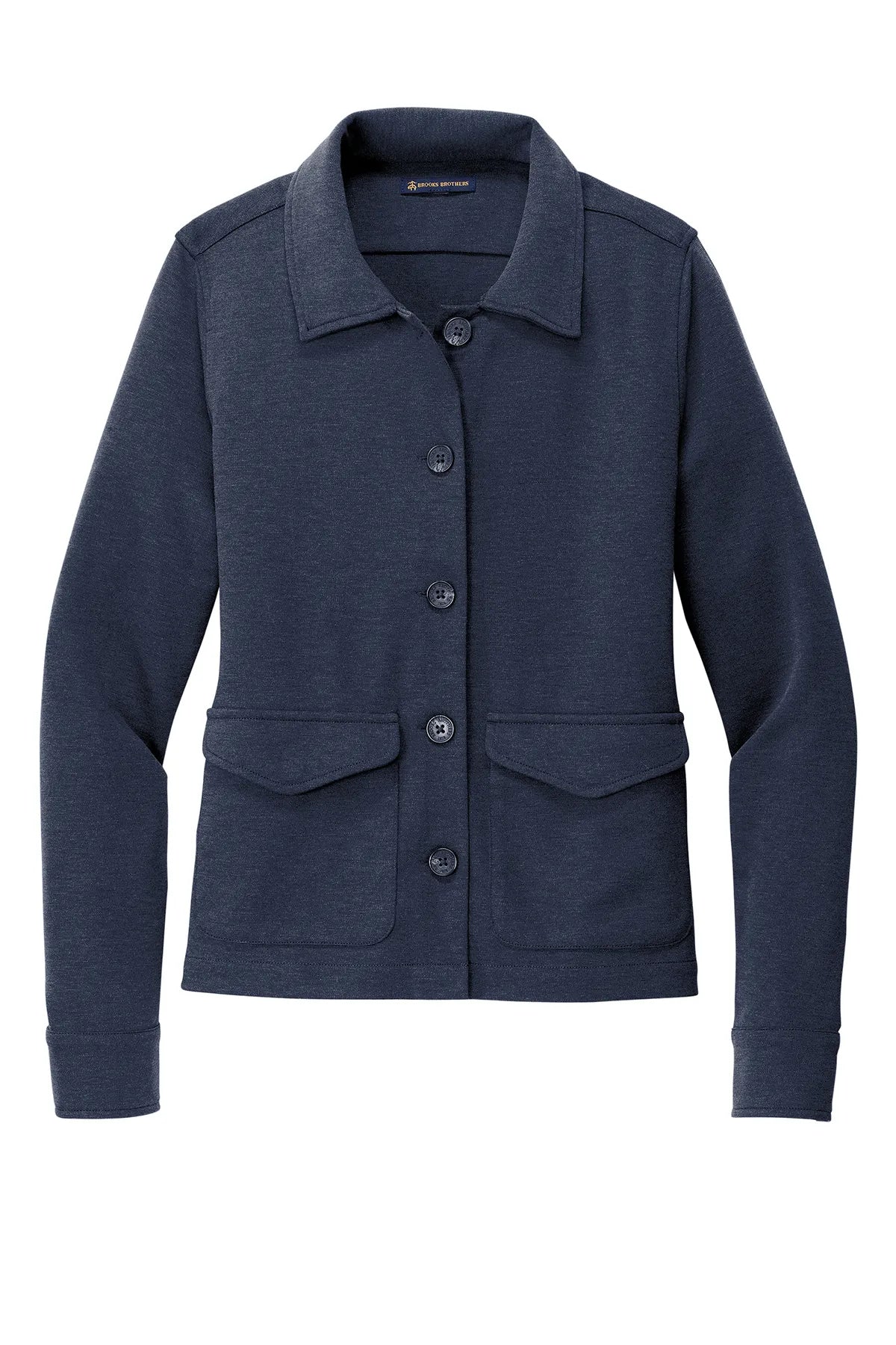 Brooks Brothers® Women's Mid-Layer Stretch Button Jacket BB18205 Navy Blazer Heather_3