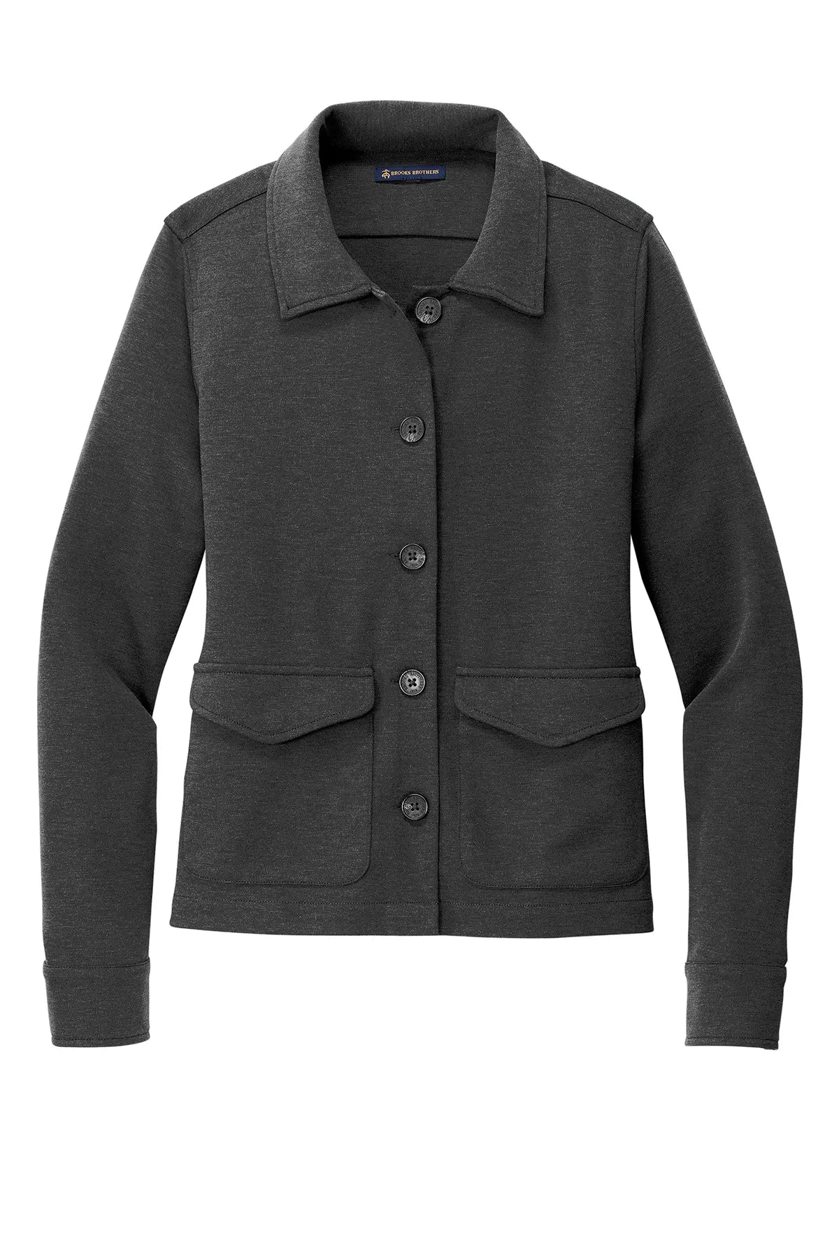 Brooks Brothers® Women's Mid-Layer Stretch Button Jacket BB18205 Windsor Grey Heather_3