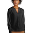 Brooks Brothers® Women's Open-Neck Satin Blouse BB18009 Deep Black
