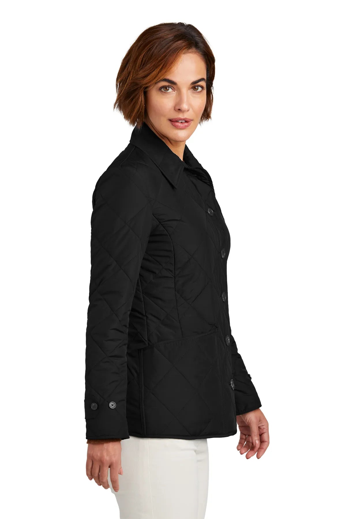 Brooks Brothers® Women's Quilted Jacket BB18601 Deep Black_1