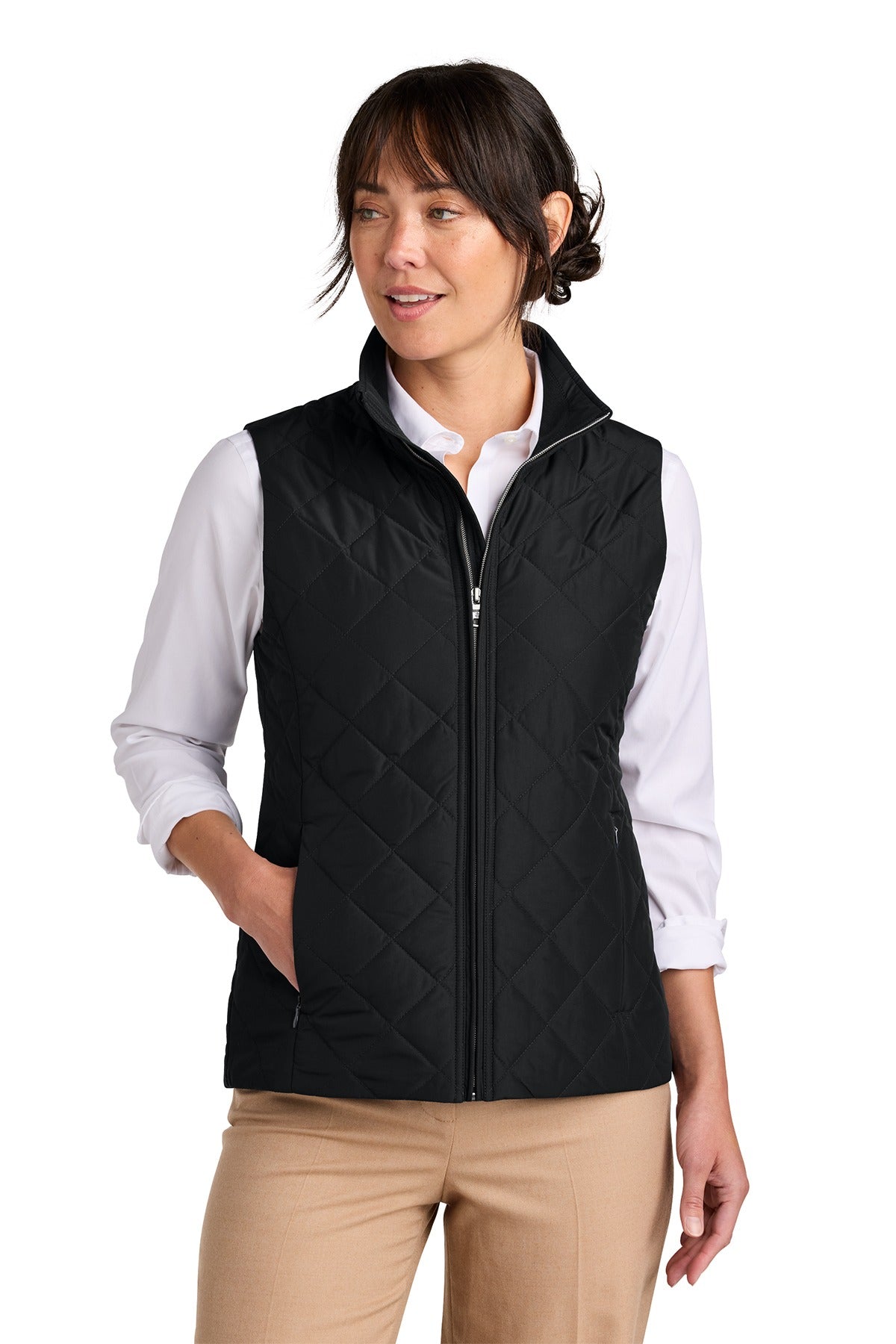 Brooks Brothers ®  Women's Quilted Vest BB18603 Deep Black