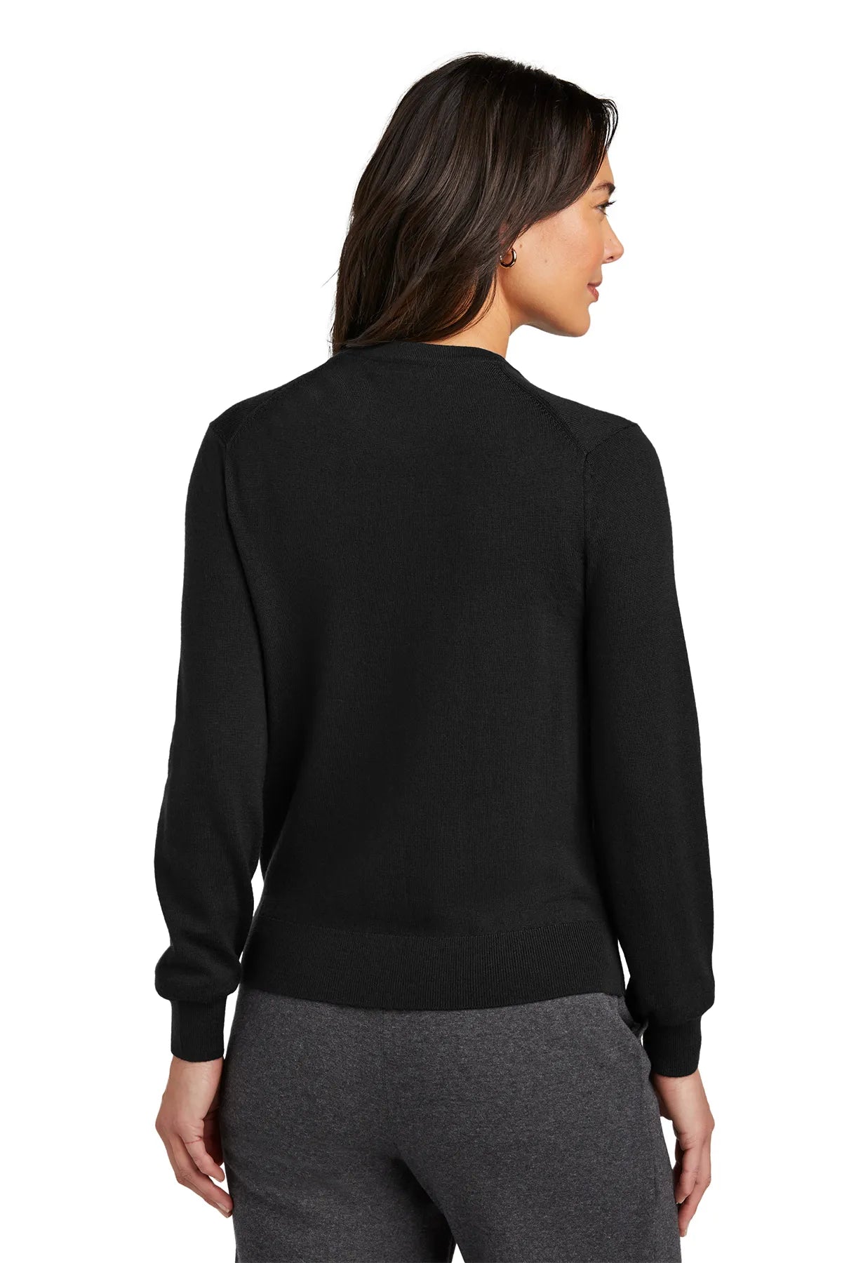 Brooks Brothers® Women's Washable Merino Cardigan Sweater BB18413 Deep Black_1