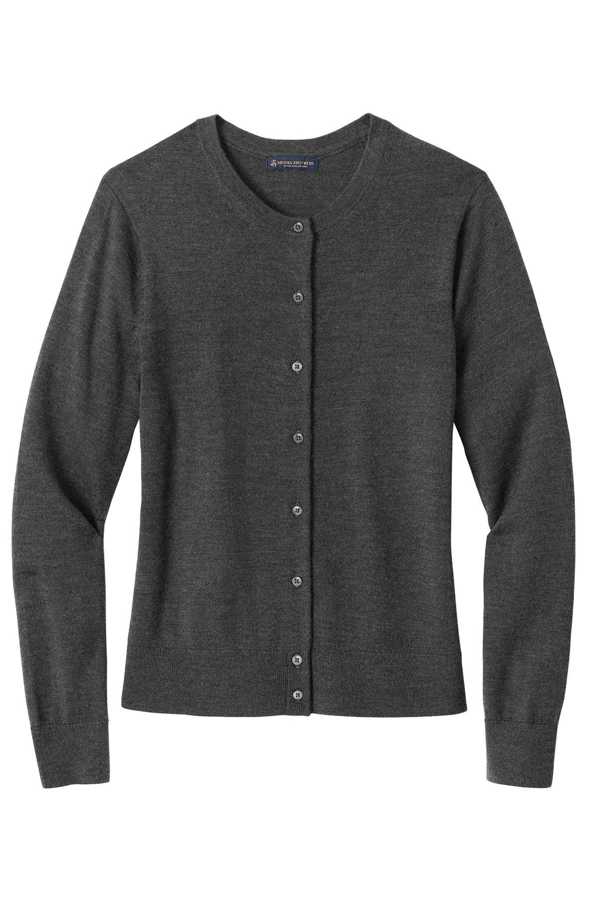 Brooks Brothers® Women's Washable Merino Cardigan Sweater BB18413 Windsor Grey Heather_3