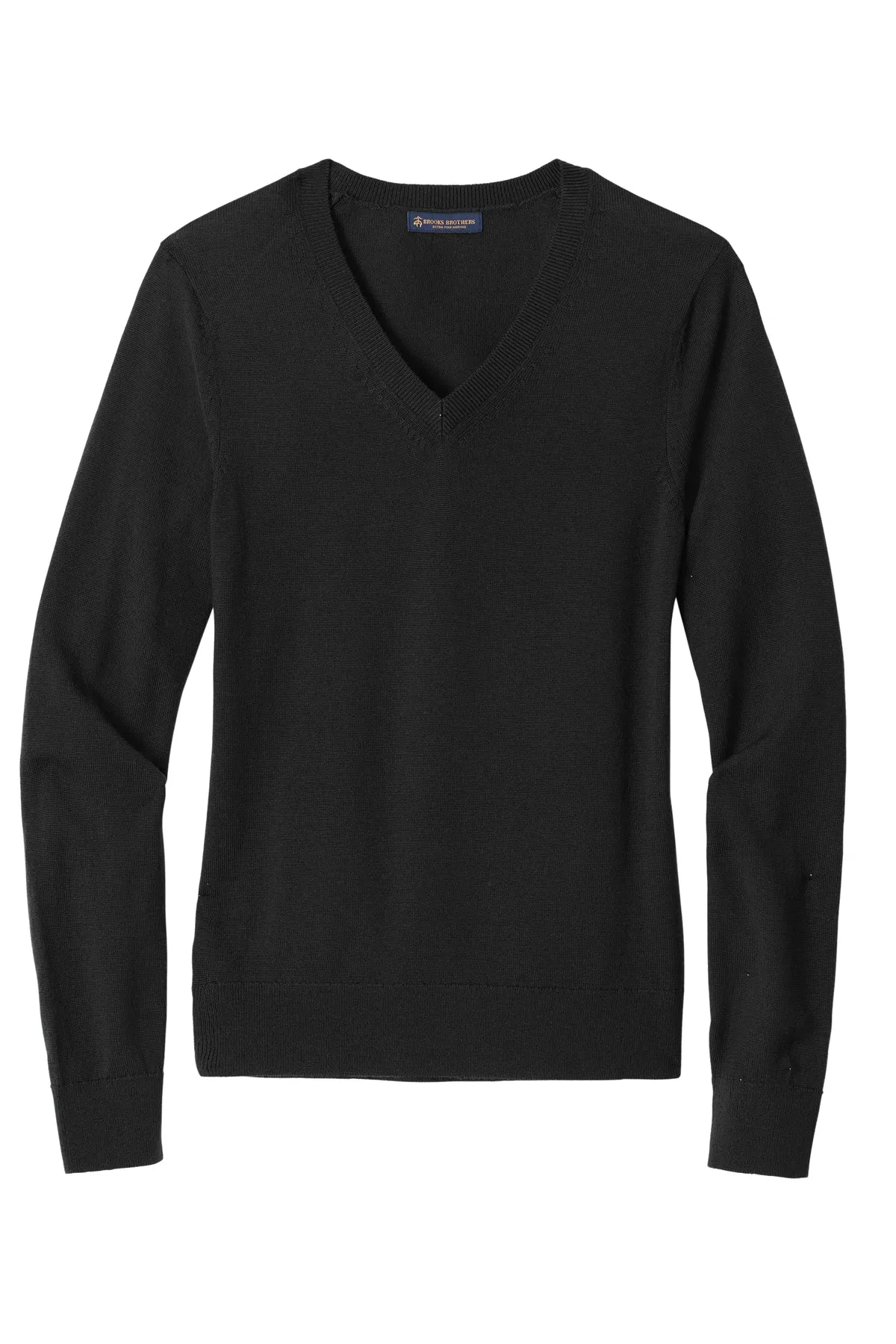 Brooks Brothers® Women's Washable Merino V-Neck Sweater BB18411 Deep Black_3