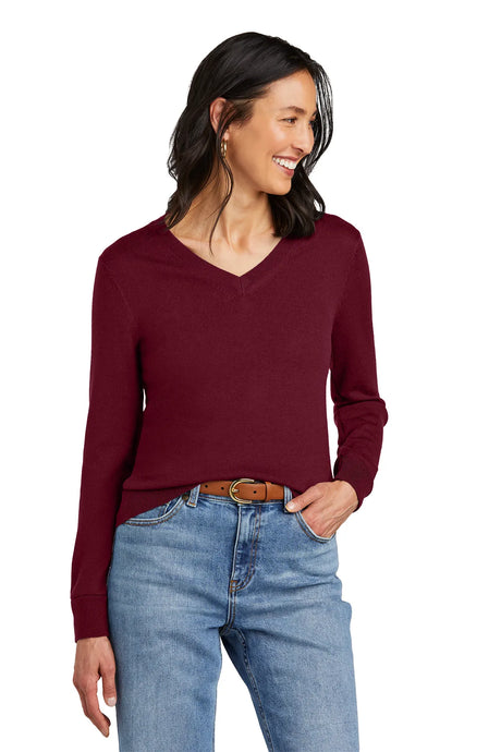 Brooks Brothers® Women's Washable Merino V-Neck Sweater BB18411 Vintage Port