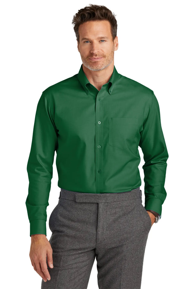 Brooks Brothers® Wrinkle-Free Stretch Nailhead Shirt BB18002 club green