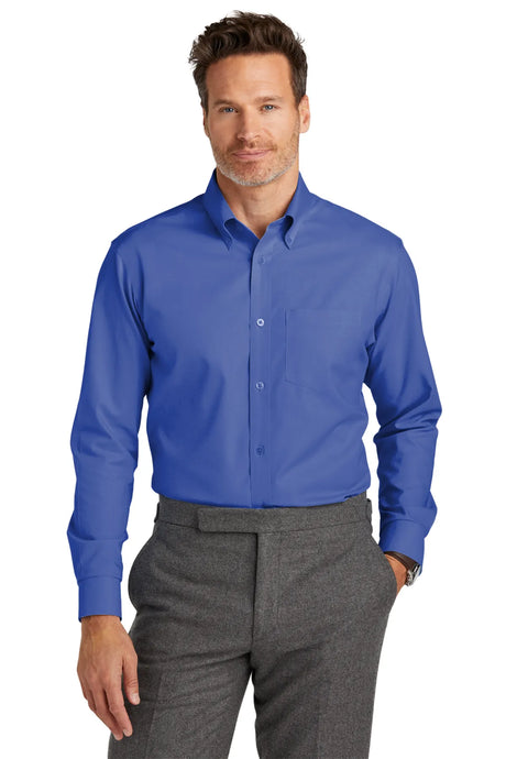 Brooks Brothers® Wrinkle-Free Stretch Nailhead Shirt BB18002 cobalt blue